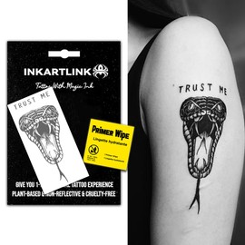 INKARTLINK Semi Permanent Tattoos,snake temporary tattoo, party tattoo, beautiful and realistic design, cruelty-free, non-reflective, waterproof (Confidence Crisis)