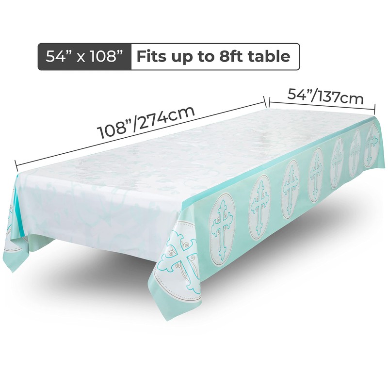 ROYAL BLUEBONNET Blue Baptism Tablecloth -Set of 2- Baptism Party