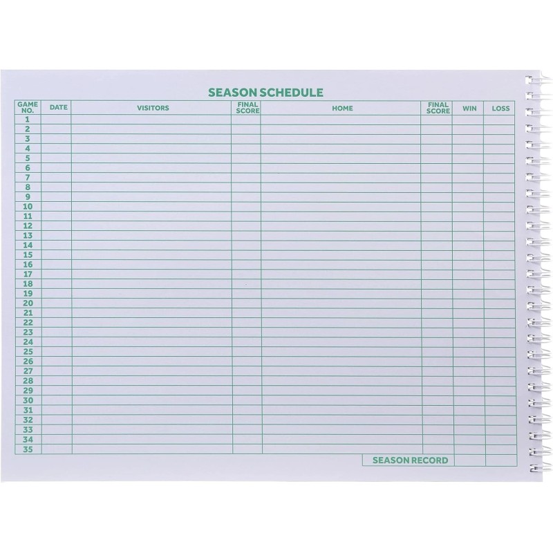 Murray Sporting Goods Classic Basketball Scorebook - 35 Games Green