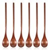 6 Pcs Wooden Teaspoon, 7.8 inch Wooden Coffee Spoons Long
