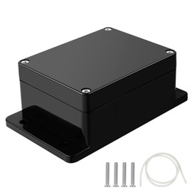 Therlan Junction Box, Black, Waterproof IP65, Small Junction Box, ABS Housing, Electronics Junction Box, IP65, Plastic Housing, Black Junction Box, Outdoor, Waterproof, 115 x 90 x 55 mm