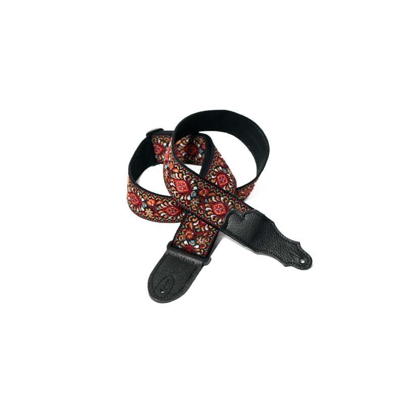 Franklin Strap 2" Retro Folk Guitar Strap (Red/Bronze)