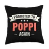 Gifts For Poppi New-Promoted to Poppi Again Throw Pillow, 18x18,