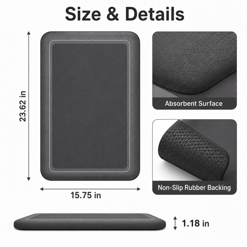 Bathroom Absorbent Mat for Home Use - Thickened Quick Drying