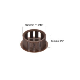 MECCANIXITY 64PCS 20mm(13/16") Brown Plastic Hole Plugs, Flush Type Panel Hole Plugs Insert End Caps for Locking Hole Tubes Furniture Cabinet