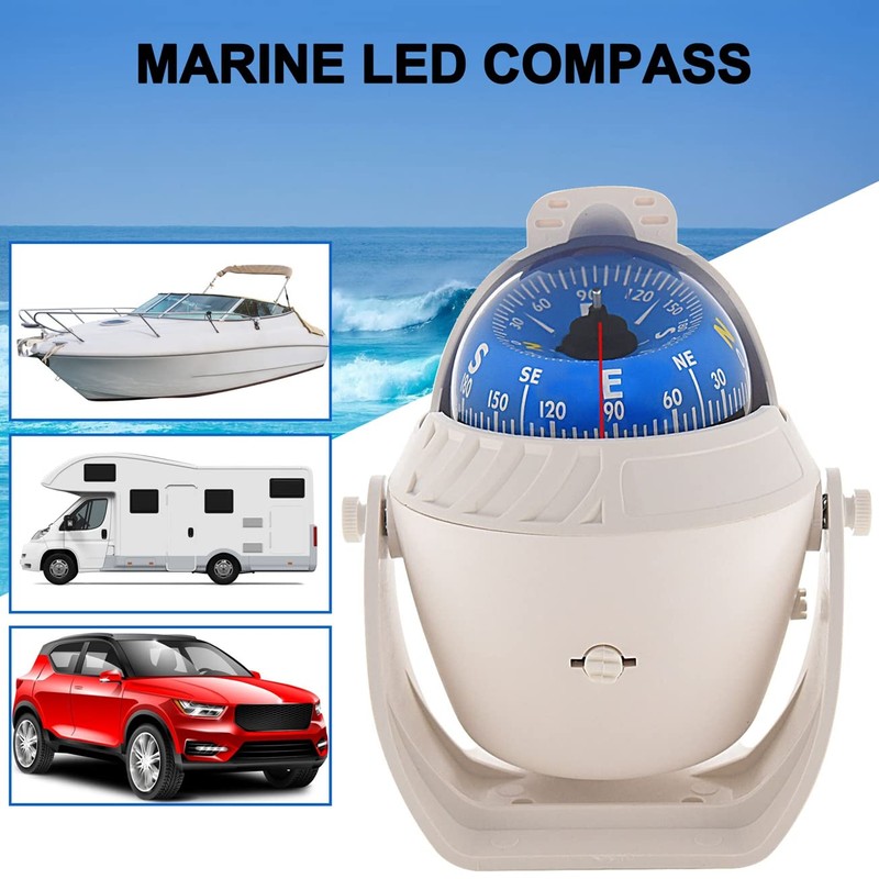 ITYAGUY Marine Compass for Boat LED Light Navigation Pivoting Electronic