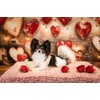 Kate Valentines Day Backdrop Red Love Heart Brick Wall Photo