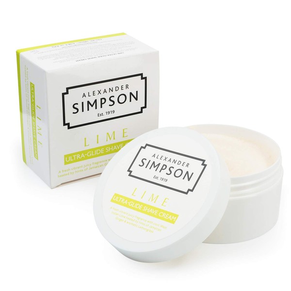 Alexander Simpson Est. 1919 Ultra-Glide Shave Cream 180ml (Lime) Simpsons Shaving cream