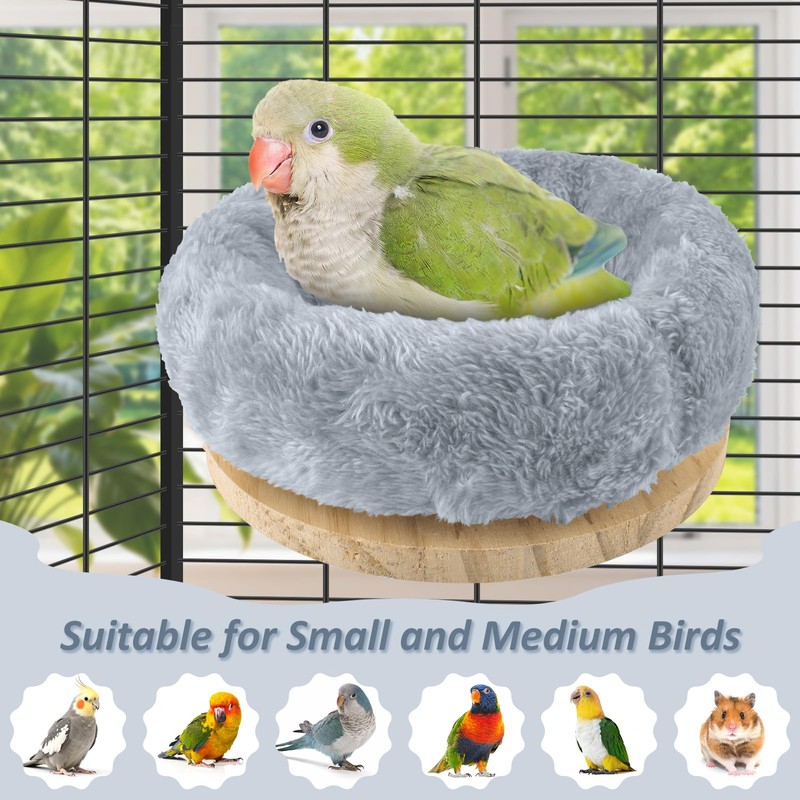DBNESS Medium Bird Nest for Cage, Removable Plush Parrot Hammock