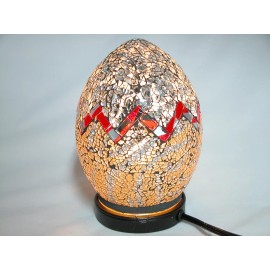 Unbranded Mosaic Glass table lamp, Silver/Gold Egg Shaped 8"