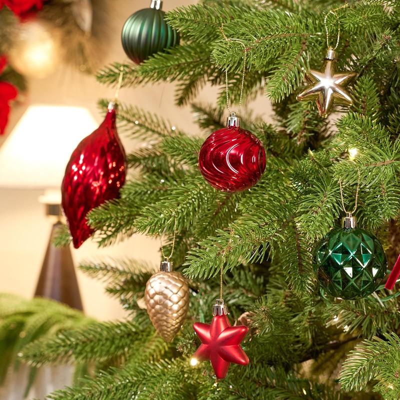 JORNOY 128 Pack Christmas Tree Ornaments Set, Classic Shatterproof Hanging