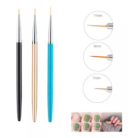 Obp 3 Pinceles Liner Fino Mano Alzada Nail Art Uñas