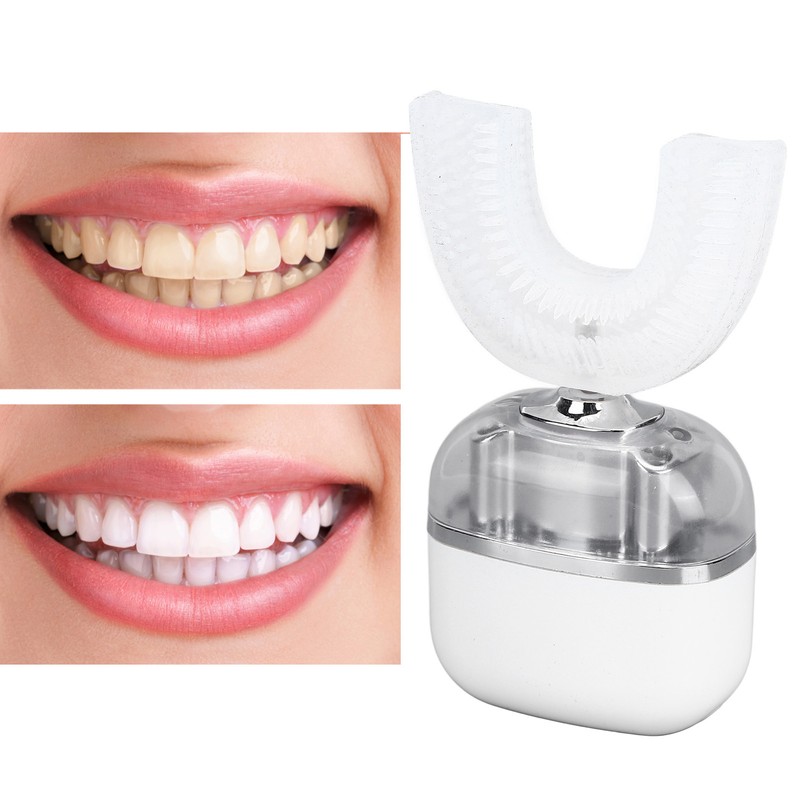 Ultrasonic U Shaped Toothbrushes For Adults High Frequency Vibration Soft