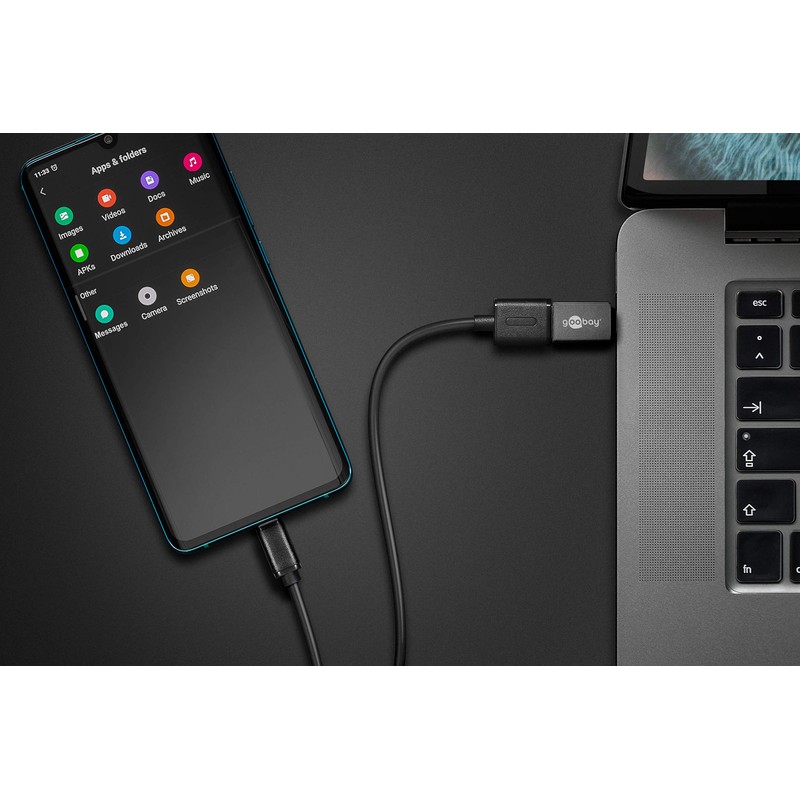 Goobay 56621 USB-C to USB A 3.0 Adapter, Grey