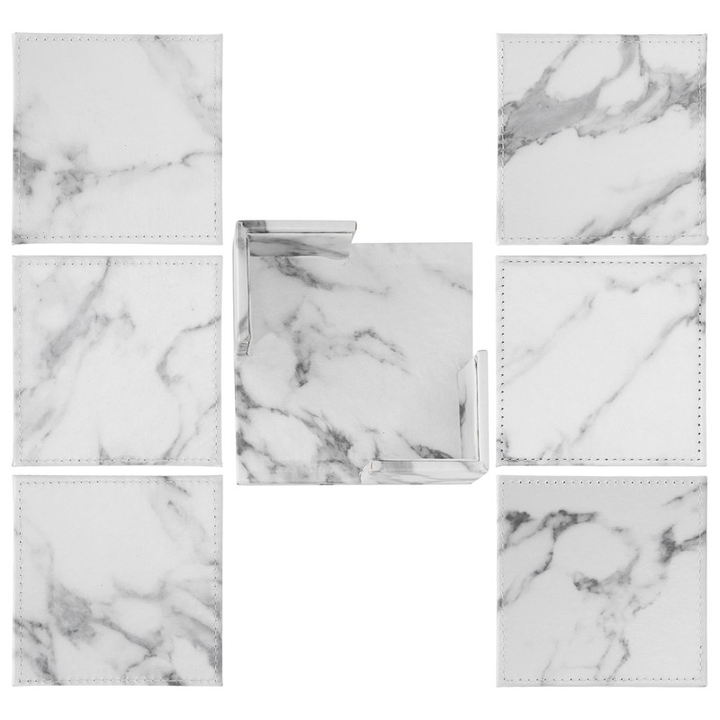 Nordic Style Cup Mat Marble Pattern Coaster Heat Insulated Waterproof