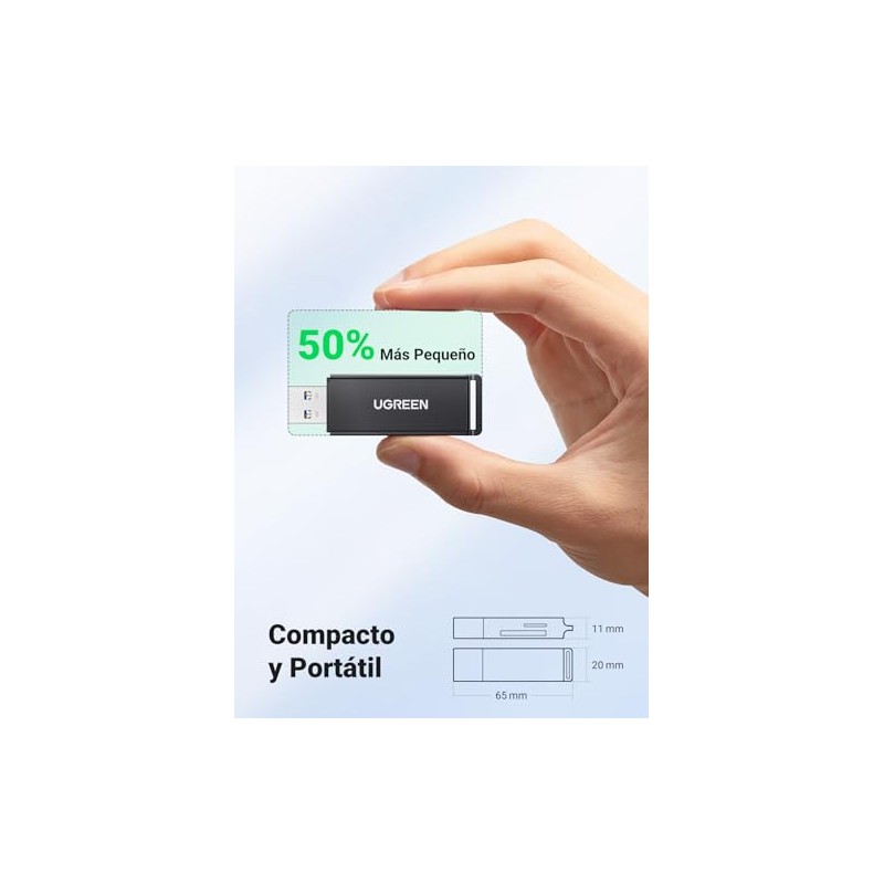 UGREEN Lector Tarjetas de Memoria USB 3.0, Compatible con TF