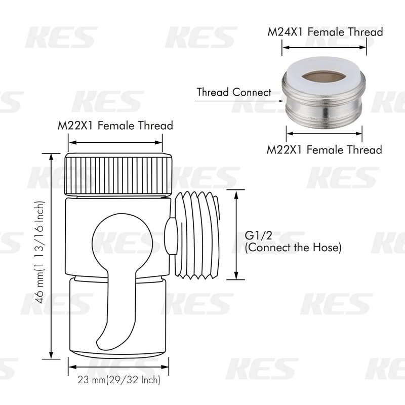 KES Brass Diverter for Kitchen or Bathroom Sink Faucet Replacement