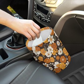 Brosoneto Car Trash Can Beauty Hippie Floral Collapsible Accessories Trash Can of Cars, Family Gatherings, Camping Easy to Clean Car Garbage Accessory Car Interior Decoration