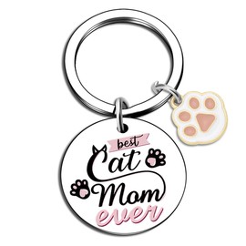 Ikacvb Cat Mom Keychain Gifts For Women Friend Unique Birthday Chritmas Mothers Day Cat Gifts For Cats Lover Moms Teen Girls Lady Themed Stuff