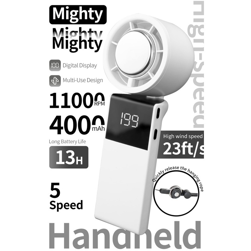Portable 3-in-1 Handheld Neck Fan, Semiconductor Cooling, 4000mAh Up to