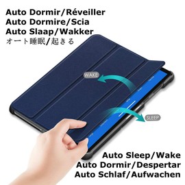 Kepuch Custer Case for Fire HD 8 12th 2024 2022 / Fire HD 8 2020 / HD 8 Plus 2020 / HD 8 Kids 10th 2020, Smart PU Leather Protective Case Cover - Blue