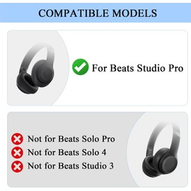 Studio Pro Replacement Headband & Hinge & Cushion Replacement for Beats Studio Pro Headphone,Durable Parts Accessories Repair Kit Set（Black）