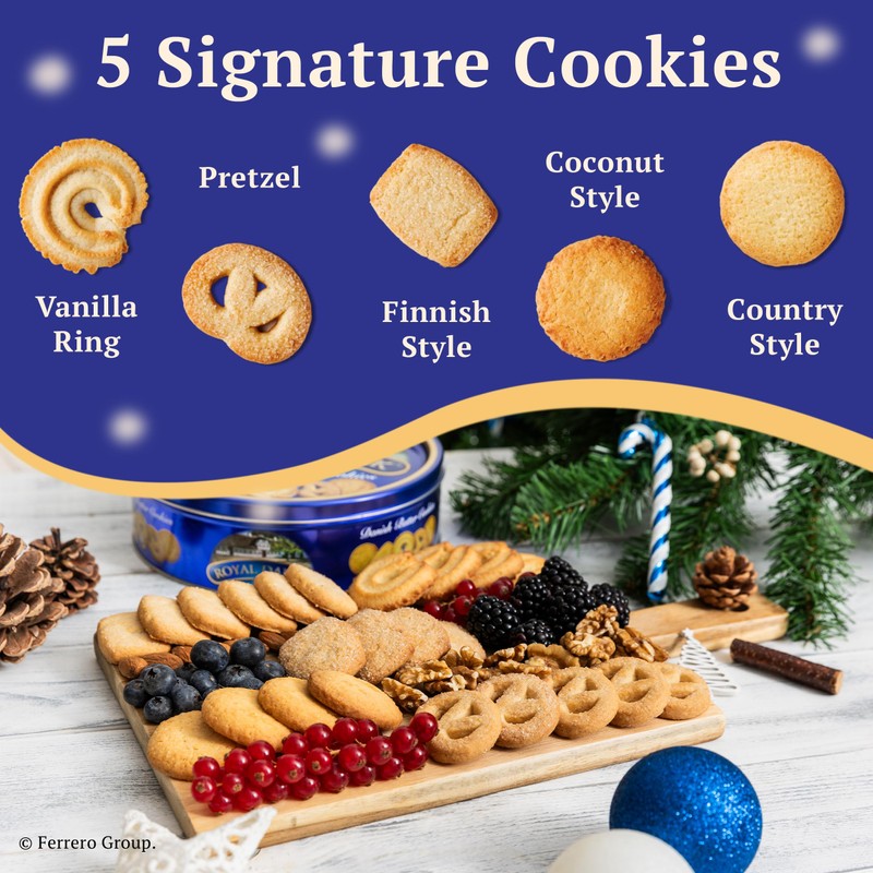 Royal Dansk Danish Butter Cookies, Holiday Cookie 4 Pack, Gift
