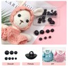 TOAOB 50pcs Sew on Mushroom Domed Eyes Round Black Buttons