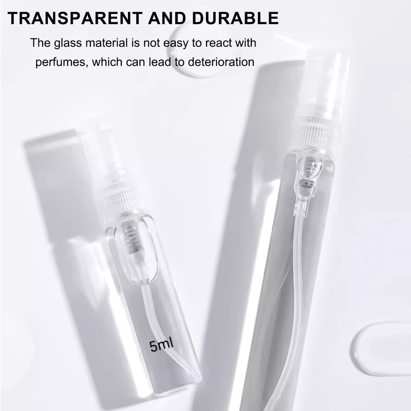 AxiyanX Refillable 5ml Mini Glass Spray Bottle, 10 Pcs Travel