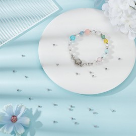 UNICRAFTALE Approximately 500 Pieces 3mm Round Beads, Stainless Steel Beads, Round Beads, Spacer Beads, Rondelle Beads, Stainless Steel Color, Metal Beads, Metal Beads, Bead Charms, Parts, For