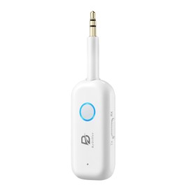 Bluetooth 5.2 Audio Transmitter Receiver for TV to 2 Headphones, ByDiffer Wireless Dual Link 3.5mm Jack AptX Low Latency Aux Bluetooth Adapter for Car, Airplane, Gym, PC (White)
