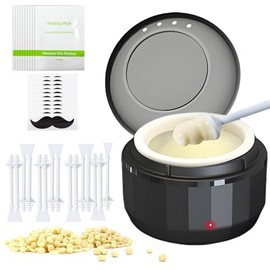 Nose ear wax kit men, Nose Hair Waxing Kit with 50 g Wax, 15 Applicators, 5-10 Times, Ear Hair Removal Kit For Men and Women, Usb Rapid Heating, Constant Temperature, Painless, Black