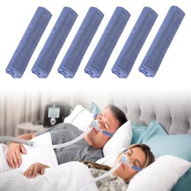 6 Pack Satin CPAP Strap Covers Soft, CPAP Headgear Strap Covers, Comfortable CPAP Supplies Silk CPAP Strap Covers, Universal and Breathable CPAP Mask Cushions for Reducing Red Marks (Blue-Purple)