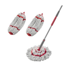 Rubbermaid Commercial Products Self-Wringing Ratchet Twist Mop with Blended Yarn Head, 54-Inch (1809375)