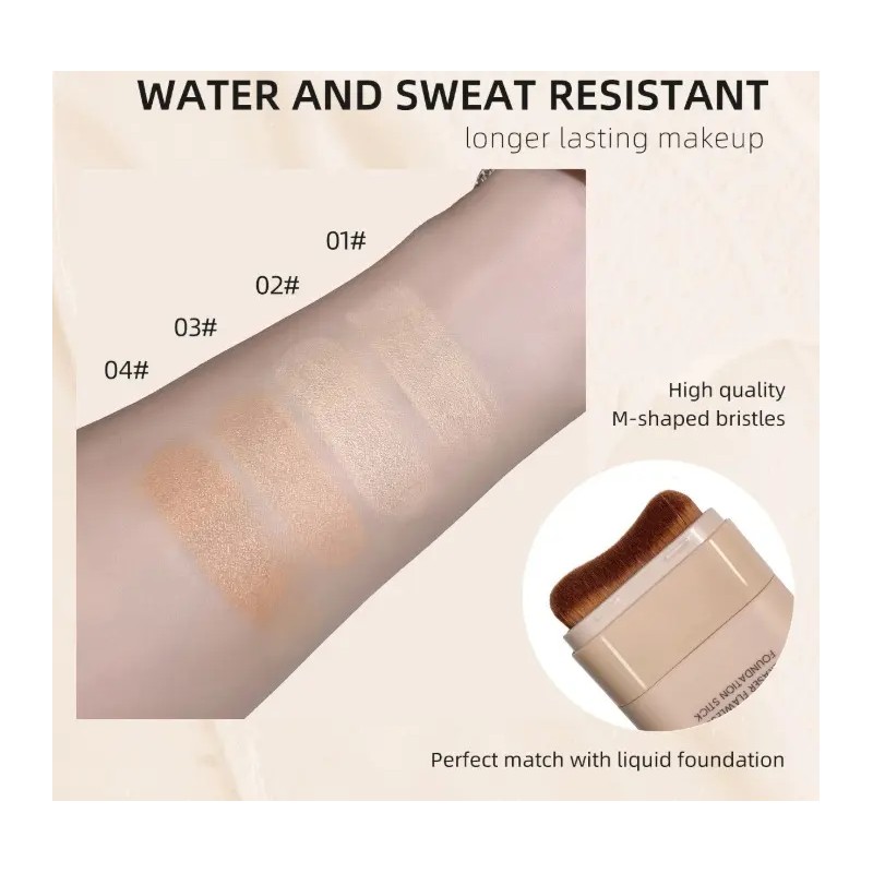 Base De Maquillaje, Corrector Y Contorno En Barra + Pincel