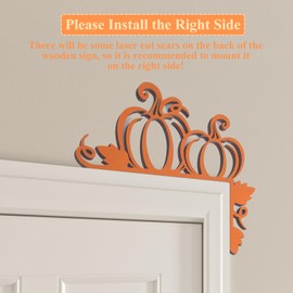 Fall Decor Wooden Pumpkin Thanksgiving Decorations for Home Door Corner Autumn Harvest Mantle Decor Orange