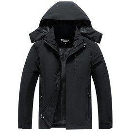 Aagetenar Men's Waterproof Rain Jacket Lightweight Mountain Sports Outdoor Trench Softshell Windproof Jacket for Hiking