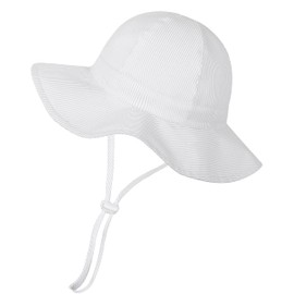 Baby Sun Hat Toddler Girls Bucket Hats Protection Beach Hat UPF 50+ Toddler Wide Brim Bucket Summer Hats ALightgrey 0-6 Months