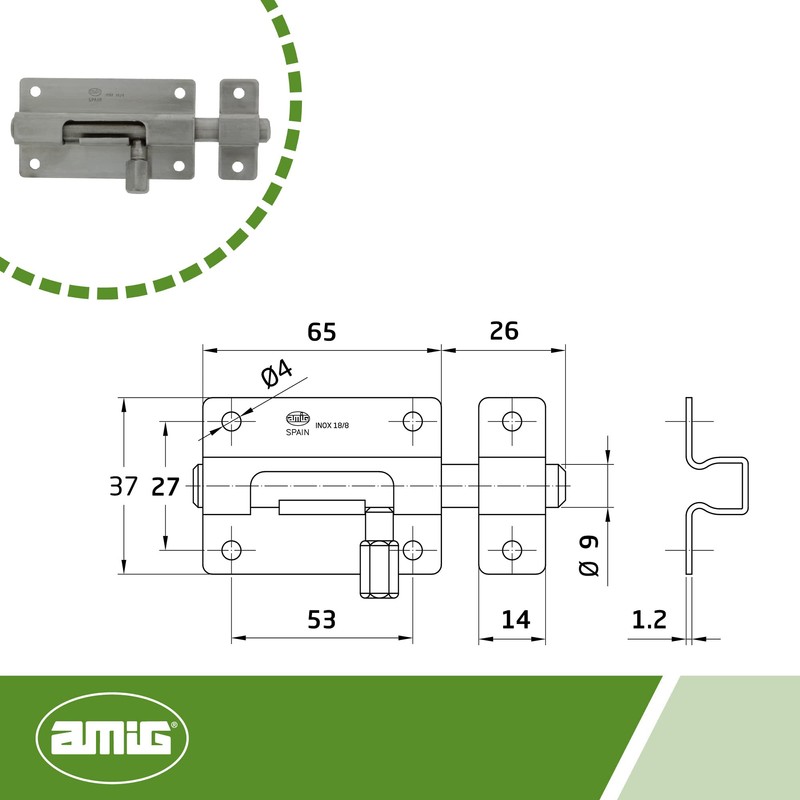Amig - Stainless Steel Door Bolt | Bolt Mod. 800