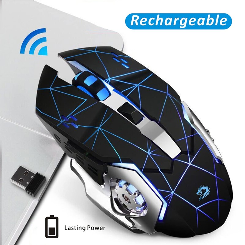 Uciefy Q85 Rechargeable Wireless Gaming Mouse, 2.4G LED Optical Silent