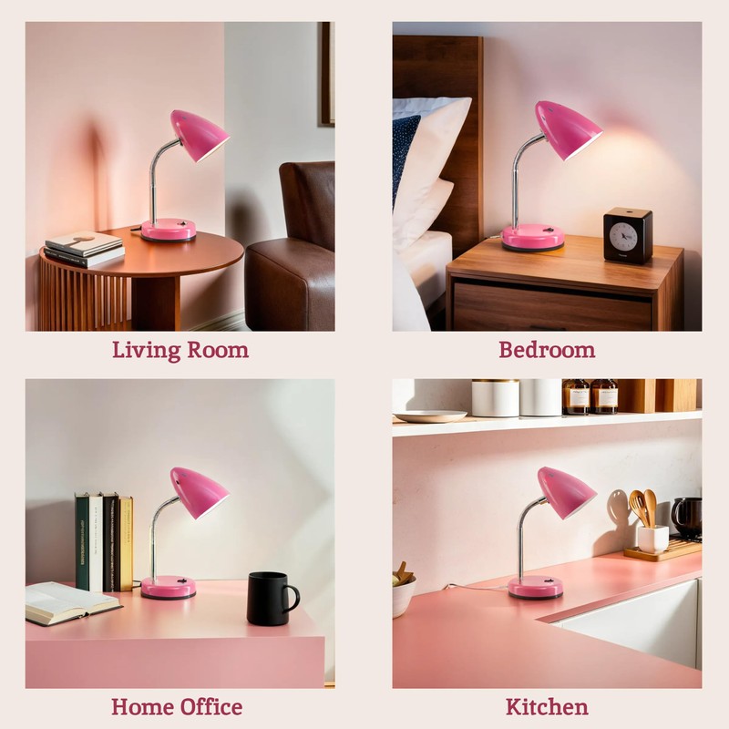 Premier Housewares Flexi Desk Lamp - Pink
