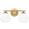 Emak 2-Light Gold Bathroom Light Fixtures, Modern Globe Vanity Lights