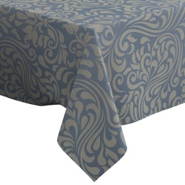 Xtremepads Beige On Blue Pattern Pattern - Rectangle Oblong Linen Tablecloth, 54" x 78" inches Washable Decorative Table Cloth