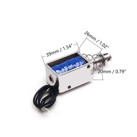 Fielect 1 Pieza JF-1039-12V Electroimán DC Solenoide 20x26x 39 mm 25N Succión Succiónde (largo x ancho x alto) 0.4A 4.8W marco abierto para máquinas expendedoras, equipos de transporte, electrodomésticos de oficina
