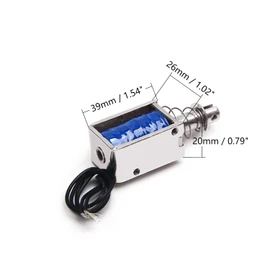 Fielect 1 Pieza JF-1039-12V Electroimán DC Solenoide 20x26x 39 mm 25N Succión Succiónde (largo x ancho x alto) 0.4A 4.8W marco abierto para máquinas expendedoras, equipos de transporte, electrodomésticos de oficina