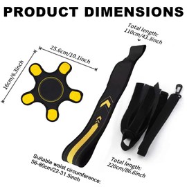 Football Kick Trainer Solo Football Training Belt Elastic and Adjustable Volleyball Rugby for Kids Adults Fits Size 3/4/5 Balls