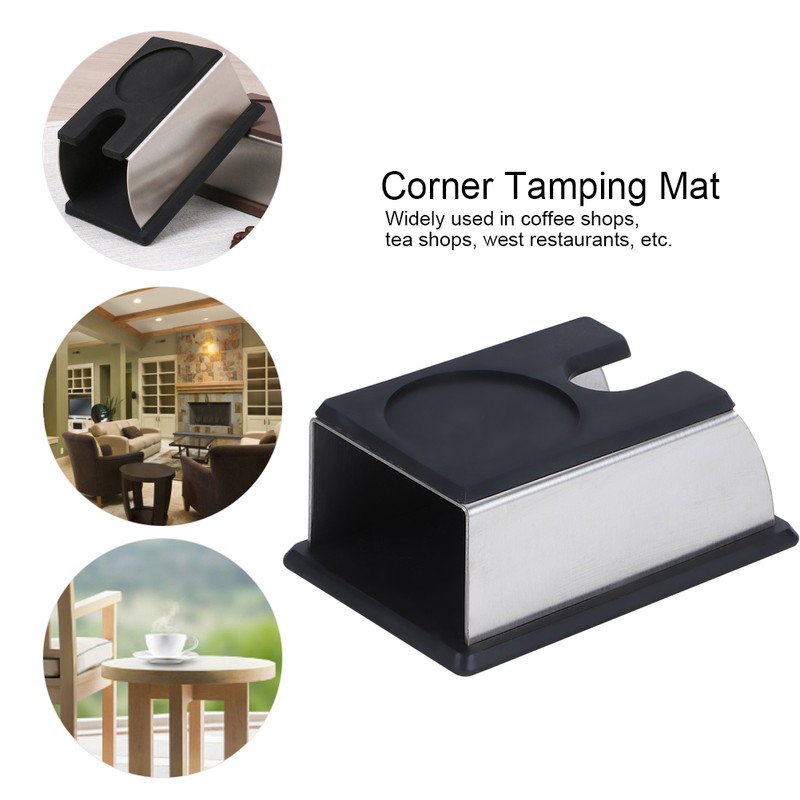 NonSlip Stainless Steel Coffee Tamper Stand Holder Tamping Mat Coffee