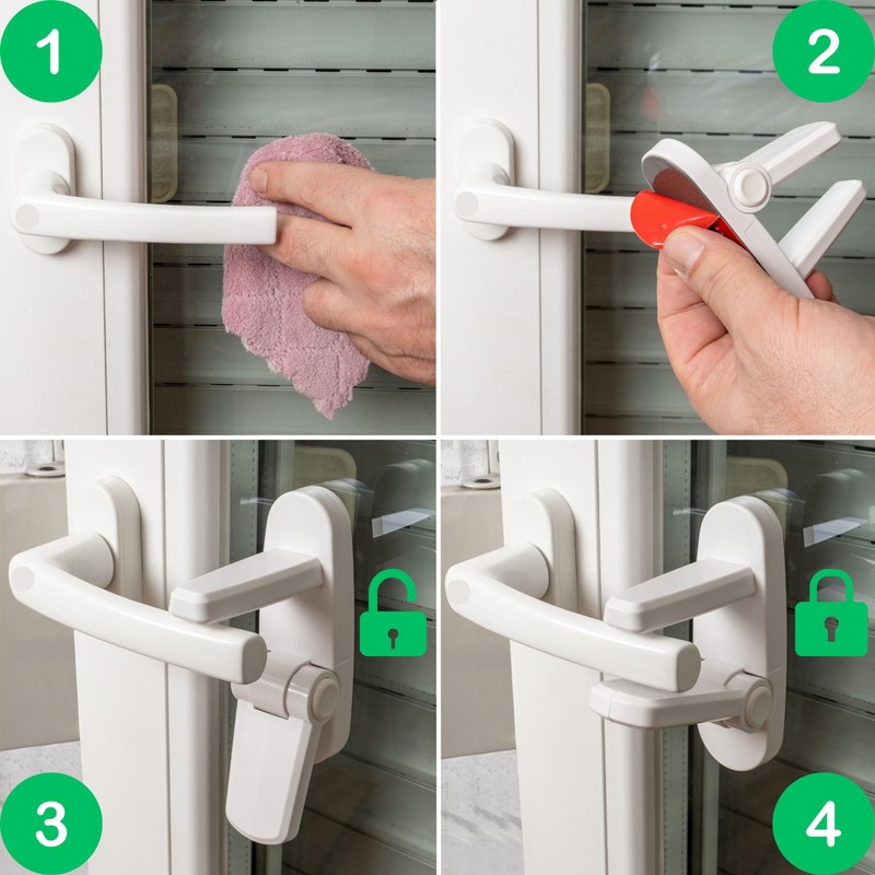 Door Handle Lock for Gluing for Kids and Pets, 2