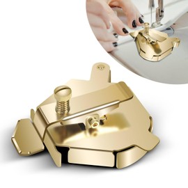 Magnetic Seam Guide for Sewing Machine, Magnetic Sewing Guide with Clips Latest Upgrade Multifunctional Hemmer Guide Universal Sewing Machine Accessories Stainless Steel Gold