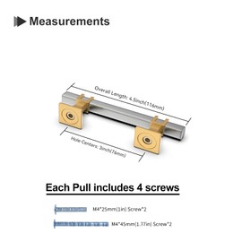 homdiy 6 Pack 3 Inch Cabinet Pulls Brushed Nickel and Gold Cabinet Pulls, Silver and Gold Dresser Drawer Pulls Kitchen Cabinet Hardware
